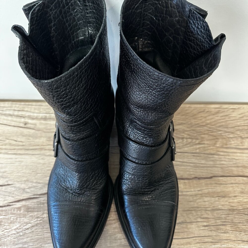 Miu Miu PRADA Bisonte Motorcycle Boots BLACK 7.5 - Picture 4 of 9